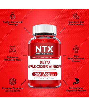 NTX Keto Gummies with Apple Cider Vinegar and Vitamin B12 - 5 Pack | Advanced Formula for Weight Loss | Shark Tank Approved | 300 Gummies - Buy Online on SooperMarket.com