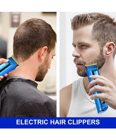 KEMEI Blue Hair Clippers for Men Cordless Clippers for Hair Cutting Professional Barber Clippers USB Rechargeable Wireless Haircut Clippers km-075 - Buy Online on SooperMarket.com