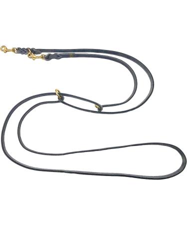 Dogeleine Fat Leather & Brass Dog Leash - Adjustable 2.80m x 8mm Gray for Small & Large Dogs - International Shipping Available - Buy Online on SooperMarket.com