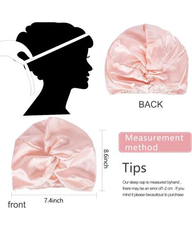 Mulberry Silk Double-Sided Hair Wrap Bonnet for Curly Hair | Pink Silk Sleep Cap - Buy Online on SooperMarket.com