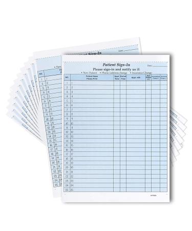 NextDayLabels - NCR Carbonless 3 Part Patient Sign in Label Forms HIPAA Approved and Compliant for Confidentiality in all Medical Offices. (Blue)