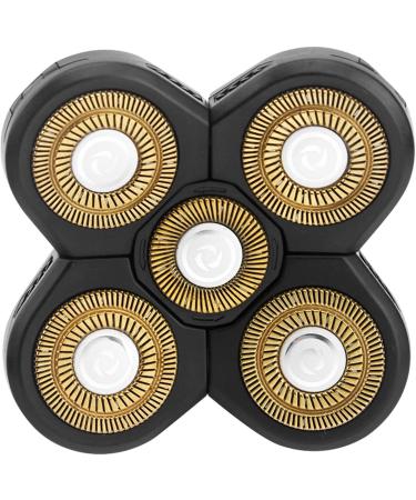Replacement Shaver Blade Heads - 5 Heads Electric Razor for Beard & Face - Easy Install (Black+Gold) - Buy Online on SooperMarket.com