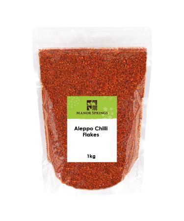 Aleppo Chilli Flakes (Pul Biber) 1kg by Manor Springs 1 kg (Pack of 1)