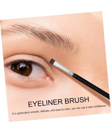 CANIGHT 6pcs Flat Eyebrow Brush Eyeliner Tool Eyeshadow Brush Eye Lash Brush Eye Brush Black Wooden Handle - Buy Online on SooperMarket.com