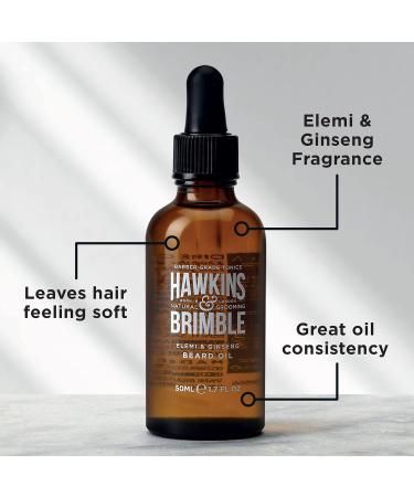 Hawkins & Brimble Beard Oil for Men - Promotes Growth, Repairs with Argan & Olive Oil - Shea Butter & Vitamin E for Beard Care - Buy Online on SooperMarket.com