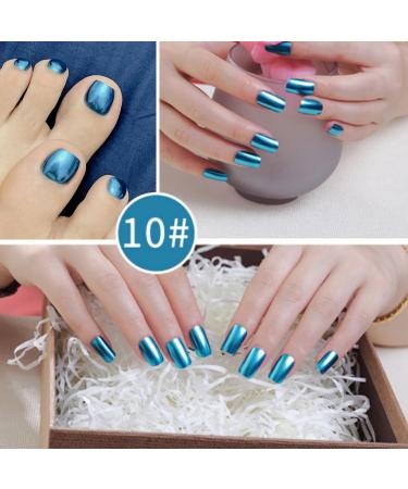 Blue Nail Polish Chrome Metal Nail Varnish Mirror Quick Dry Metallic Effect No UV Needed Nail Art Polish Chrome Nail Polish - Buy Online on SooperMarket.com
