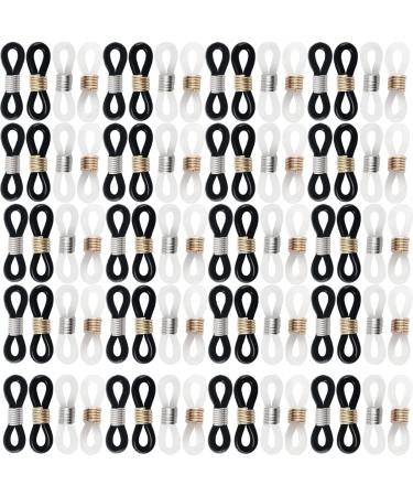 NSBELL 300PCS Eyeglasses Chain Ends Anti Slip Silicone Spring Rubber Connector Holder Retainer for Eyeglass Sunglasses Necklace Chain Eyeglass Chain Loop Holder Silicone Eyeglass Connector