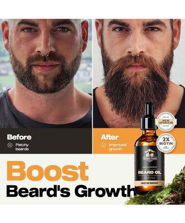 Biotin Beard Oil for Men - 2oz Sandalwood Scent | Promotes Beard Growth & Nourishment - Buy Online on SooperMarket.com