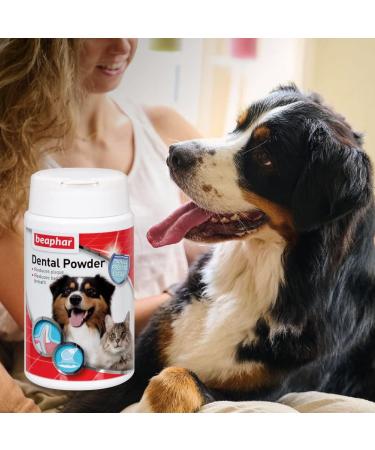 Beaphar Anti-Plaque Dental Powder for Dogs & Cats 75g Tub - Combats Plaque & Tartar, Prevents Bad Breath - Buy Online on SooperMarket.com