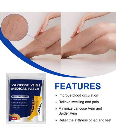EFINITYER Varicose Veins Treatment Patch - Promotes Metabolism, Improves Blood Circulation, Relieves Heavy Tired Legs - Yellow (12 Pcs) - Buy Online on SooperMarket.com
