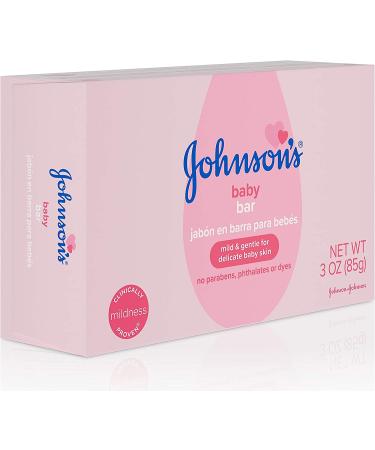 Johnson's Baby Soap Bar 3oz - Gentle Hypoallergenic Formula for Baby Bath and Skin Care - Buy Online on SooperMarket.com