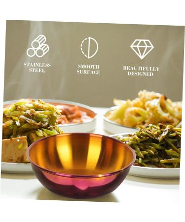 MAGICLULU Japanese Plates 4pcs Sushi Dipping Plate Stainless Steel Purple Dim Sum Dishes Mini re-usable Round Serving Platter 8.2x8.2cm Purple - Buy Online on SooperMarket.com