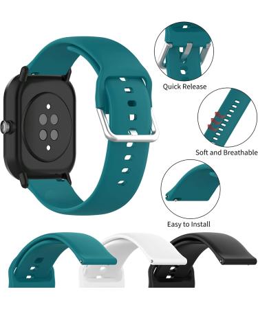 ECSEM Replacement Bands for Letsfit ID205L ID205S Smart Watch - Green/Black/White Silicone Wristbands - Large Size - Buy Online on SooperMarket.com