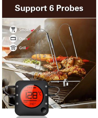 Buy Bfour Kitchen Bluetooth Thermometer - Digital Grill Meat Thermometer with 6 Probes & Alarm | Perfect BBQ Gift - Buy Online on SooperMarket.com
