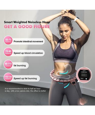 UNTIL Weighted Hula Fit Hoop Plus Size for Adults - 3rd Gen Noiseless Fitness Hoop with Counter - 26 Detachable Links - 2-in-1 Abdominal Fitness Massage - Pink - Buy Online on SooperMarket.com
