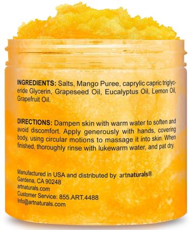 Mango Scrub - Exfoliating Shea Butter & Saffron Body Scrub for Aging, Stretch Marks & Acne - 10 oz - Buy Online on SooperMarket.com