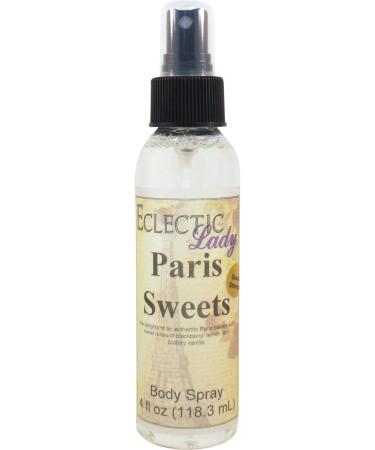 Paris Sweets Body Spray (Double Strength) 4 ounces Body Mist for Women with Clean Light & Gentle Fragrance Long Lasting Perfume with Comforting Scent for Men & Women Cologne with Soft Subtle 4 Fluid Ounces (Double Strength)