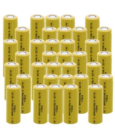 35-PACK Exell 4/5A 1.2V 1200mAh NiCD Flat Top Rechargeable Battery for high power static applications (Telecoms UPS and Smart grid) electric mopeds meters radios RC devices electric tools