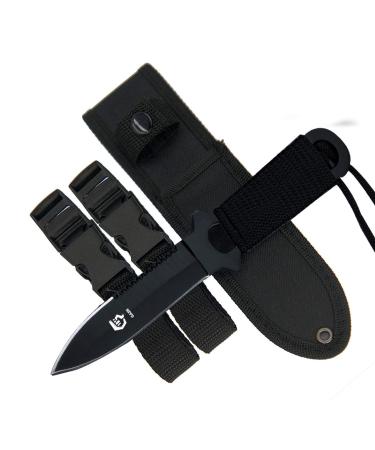GASHER Scuba Diving Knife with Leg Straps & Sheath, Razor Sharp - Lightweight Diving Equipment for Spearfishing, Snorkeling, Hunting, Rescue & Water Sports Straight Knife