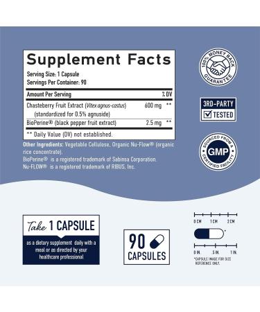 LLK Capsules 600mg - Hormone Balance & Menopause Relief Supplement with Chasteberry Extract - 90ct - Buy Online on SooperMarket.com
