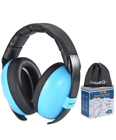 Baby Ear Muffs, Champs Baby Earmuff Noise Protection Reduction Headphones for 0-3 Years Babies, Toddler, Infant, Safety Hearing Ear Muff Shooting Range Hunting Season Blue