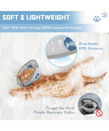 Supet Cat Cone Collar Soft to Stop Licking Cat Recovery E Collar After Surgery Cat Neck Head Cone Alternative for Small Large Cats Kittens Grey M+(8.5"-12") Grey - Buy Online on SooperMarket.com