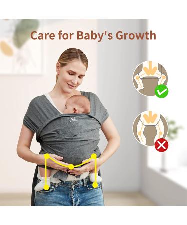 Baby Wraps Carrier | Breathable Hands-Free Sling for Newborn to Toddler | Adjustable Dark Grey Baby Carrier - Buy Online on SooperMarket.com