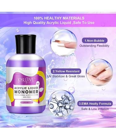 JOSLOVE Acrylic Nail Liquid Monomer 2x5oz - Professional MMA-Free Formula for Nail Kit & Extension | Acrylic Powder System - Buy Online on SooperMarket.com