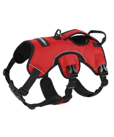 Rabbitgoo Breaking -proof dog harness Medium -sized dogs with handle anti -train safety cuddling dog breathable adjustable breast dishes padded dog vest panic crockery red XL XL (1 Pack) red