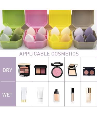Makeup Sponge Blender 4 Pcs Beauty Blender Foundation Sponges Set with 1 Sponge Holder Case Professional Non Latex Beauty Applicator Set for Cream Liquid and Powder (Purple) - Buy Online on SooperMarket.com