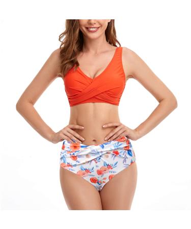 Watch Cheap Men's Family Pieces Two and Swimwear Bikini Mother Matching Swimsuit Girls Daughter Swimwear Set Hamburg T-Shirt M Orange