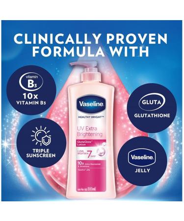 Buy Vaseline Healthy Bright UV Extra Brightening Gluta Glow Body Lotion 300ml - Enhance Skin Radiance | International Shipping Available - Buy Online on SooperMarket.com
