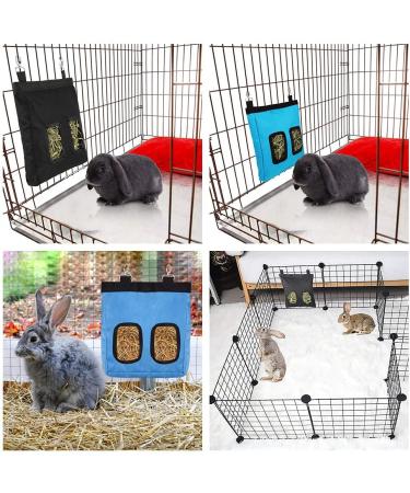 Rabbit Hay Feeder Bag Hay Bag Hanging Feeder Pig Hay Feeder Storage Small Animal Feeding Bag for Rabbit Guinea Pig (Blue) - Buy Online on SooperMarket.com