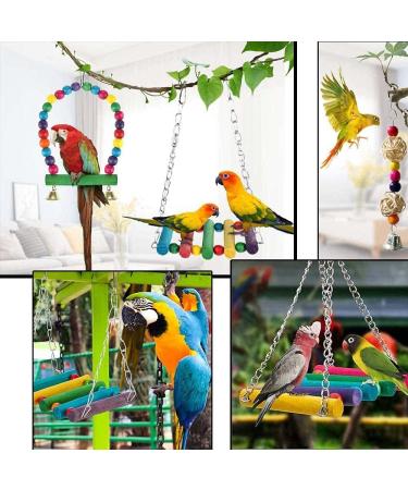 12Pcs Parrot Toys for Small Birds - Hammock Swing, Bell, Chewing Toys - Ideal for Budgies, Cockatiels, Parrots - Finches Accessories - Buy Online on SooperMarket.com