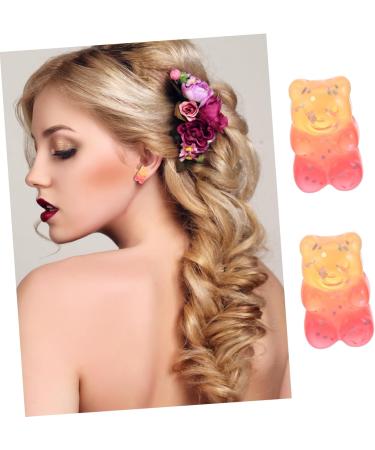 Anneome 50pcs Earrings Headwear Bear Hair Clips Accessories Glittering Head Ties Headdress Diy Gradient - Buy Online on SooperMarket.com