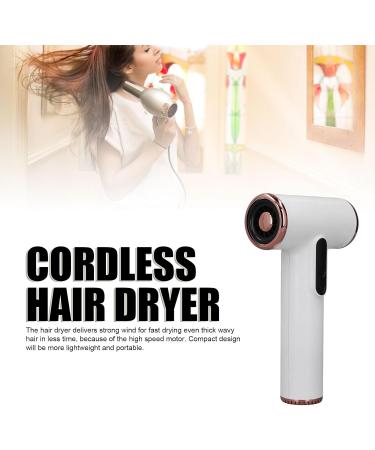 Cordless Hair Dryer 200W Blow Dryer USB Rechargeable Small Hair Blow Dryer Fast Drying Blow Dryer with Nozzle for Camping Beaches Home Travel 15000mAh (US) - Buy Online on SooperMarket.com
