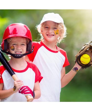 144 Pcs Softball Temporary Tattoos - Baseball Accessories for Kids - Waterproof Players Stickers - Ball Themed Birthday Party Decorations - Buy Online on SooperMarket.com