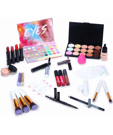 FantasyDay All-in-one Holiday Makeup Gift Set | Makeup Kit for Women Full Kit Cosmetic Essential Starter Bundle Include Eyeshadow Palette Lipstick Blush Foundation Concealer Face Powder Lipgloss Brush - Buy Online on SooperMarket.com