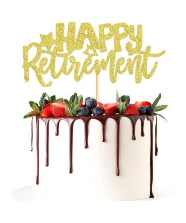 Keaziu 1PCS Happy Retirement Cake Toppers New Journey Begins Welcome 7 day Weekend Adventure Begins Cupcake Picks Retirement Theme Farewell Birthday Party Cake Decorations Supplies Gold Gold 1-2024
