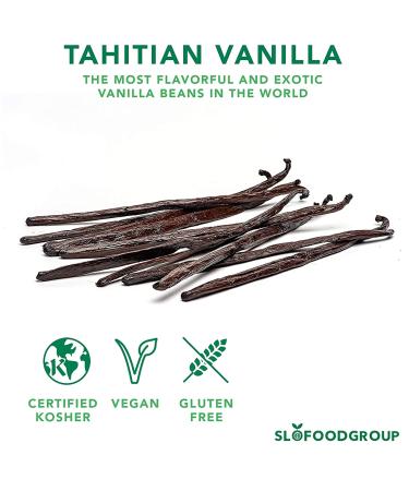 Slofoodgroup Gourmet Tahitian Vanilla Beans - Premium Grade A Pods from Papua New Guinea - 5 Count for Cooking, Baking, Ice Cream - Buy Online on SooperMarket.com
