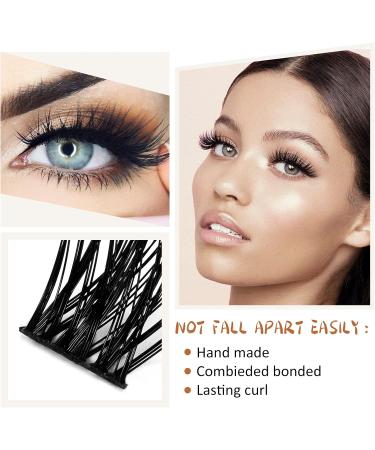 D-10mm B28 Cluster Lashes | DIY Soft Wispy Volume Eyelash Extensions | Individual Lash Clusters | 72 Clusters | D Curl 10mm | DIY at Home - Buy Online on SooperMarket.com