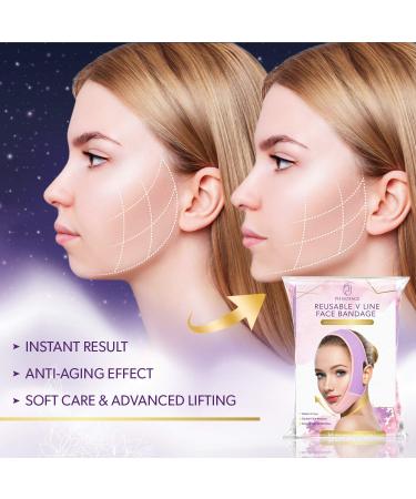 Paradream V-Shaped Double Chin Reducer Face Mask - Pink Face Lifting Belt - Buy Online on SooperMarket.com