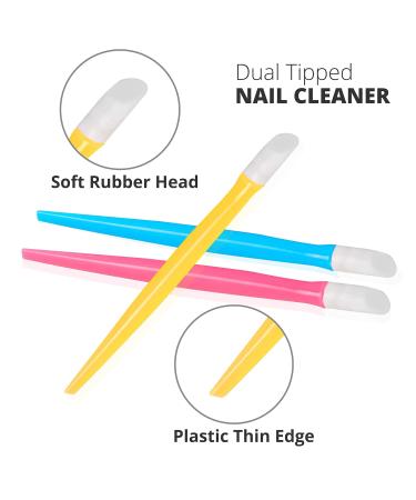 CATTOMBEEG Rubber Cuticle Pusher - Pack of 6 - Nail Art and Cleaner Tools for Men and Women - Six Colors Mix - Buy Online on SooperMarket.com