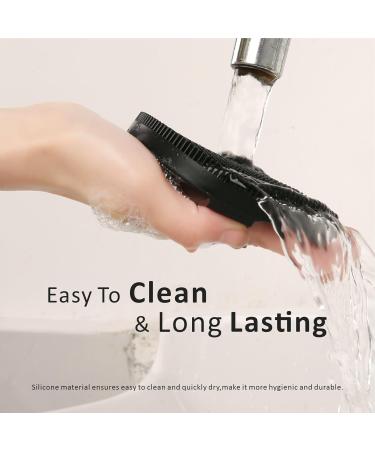 HIEERBUS Silicone Body Scrubber Gentle Exfoliating Body Scrubber in Shower Silicone Loofah with Easily Lather Bristles Long Lasting and More Hygienic Than Traditional Shower Loofah 1 Pack Black  - Buy Online on SooperMarket.com