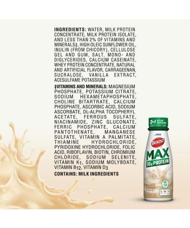 Boost Max Protein Drink Very Vanilla 11 fl oz Bottle 12 Pack - Men's Vanilla Supplement - Buy Online on SooperMarket.com