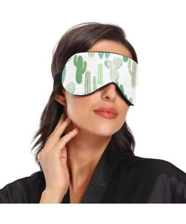 Haskirky Light Blocking Eye Mask - Adjustable Unisex Travel & Meditation Mask - Comfortable Sleep Mask with Cartoon Cacti Design - Buy Online on SooperMarket.com