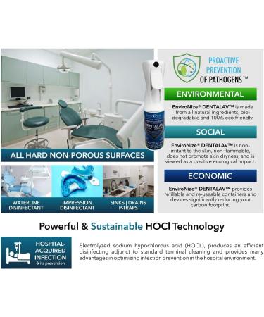 DENTALAV Hospital Grade Dental Cleaner & Disinfectant - Made of Hypochlorous Acid - Deodorizer for Use on All Clinical Surfaces - Multipurpose Surface Cleaner for Floor Furniture & Bathroom - 3785ml - Buy Online on SooperMarket.com