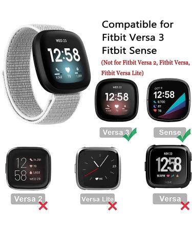 Adjustable Nylon Bands for Fitbit Sense/Versa 3 - Soft Breathable Replacement Strap in Black/Seashell | Compatible for Men and Women - Buy Online on SooperMarket.com