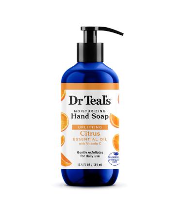 Dr Teal's Gentle Exfoliating Liquid Hand Soap Citrus Essential Oil with Vitamin C 12.5 fl oz (Packaging May Vary)