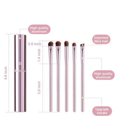 YUESHENNAN 5Pcs Eyeshadow Brush Set - Portable Premium Eye Makeup Brushes (Pink) - Buy Online on SooperMarket.com